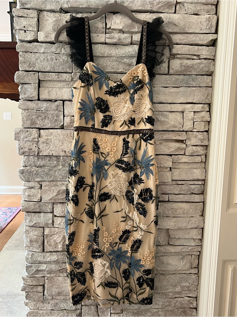 Lulus Show Stopper Sequin Embroidered Midi Dress XS